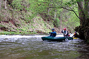 Watermen on the river Labe